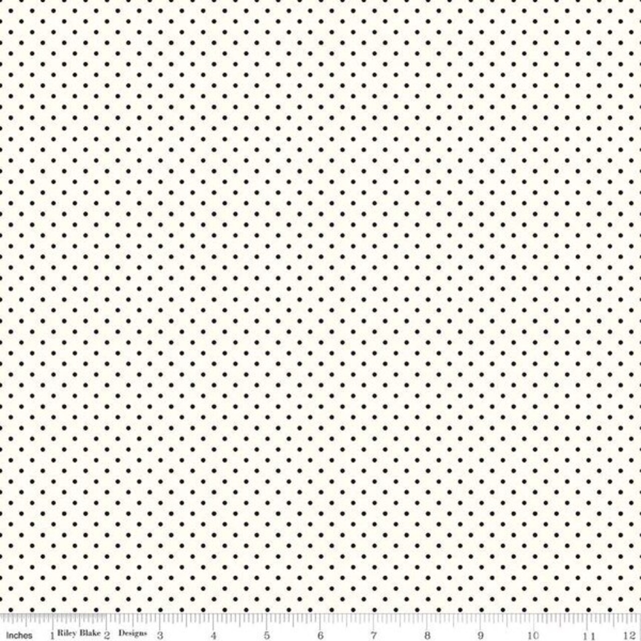 Swiss Dot in Black on Le Crème (c600-110 black) | Swiss Dot | Riley Blake Designs | Riley Blake